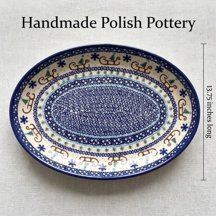 Detail image of Vena Noel Nights Large Serving Piece — Polish Pottery