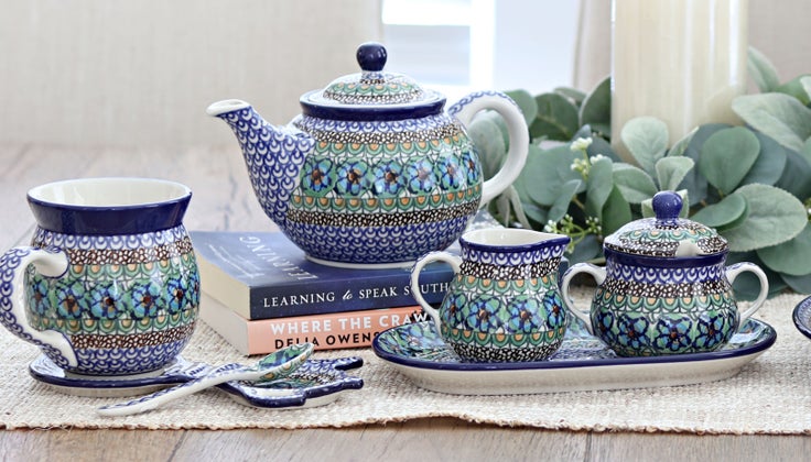 Detail image of Ceramika Artystyczna Mardi Gras Teapot — Polish Pottery