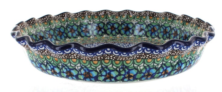 Detail image of Ceramika Artystyczna Mardi Gras Pie Plate — Polish Pottery