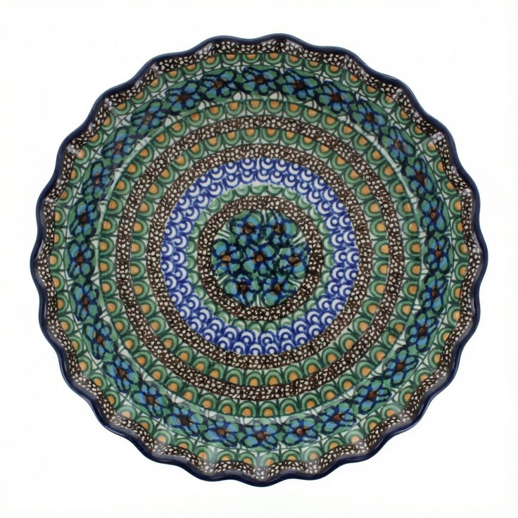 Detail image of Ceramika Artystyczna Mardi Gras Pie Plate — Polish Pottery