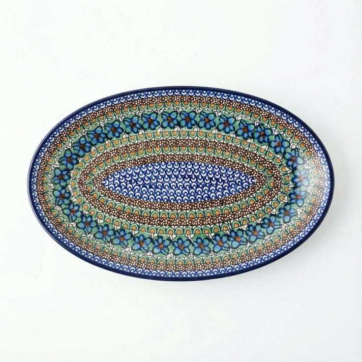 Detail image of Ceramika Artystyczna Mardi Gras Large Serving Piece — Polish Pottery