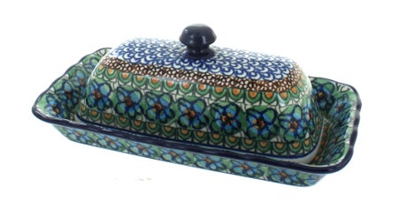 Ceramika Artystyczna Mardi Gras Butter Dish — Polish Pottery