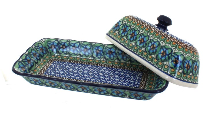 Detail image of Ceramika Artystyczna Mardi Gras Butter Dish — Polish Pottery