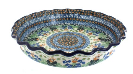 Ceramika Artystyczna Lily of the Valley Pie Plate — Polish Pottery