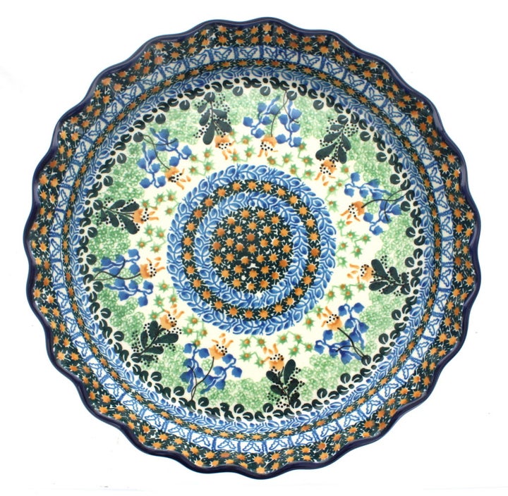 Ceramika Artystyczna Lily of the Valley Pie Plate — Polish Pottery
