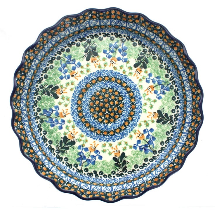 Detail image of Ceramika Artystyczna Lily of the Valley Pie Plate — Polish Pottery