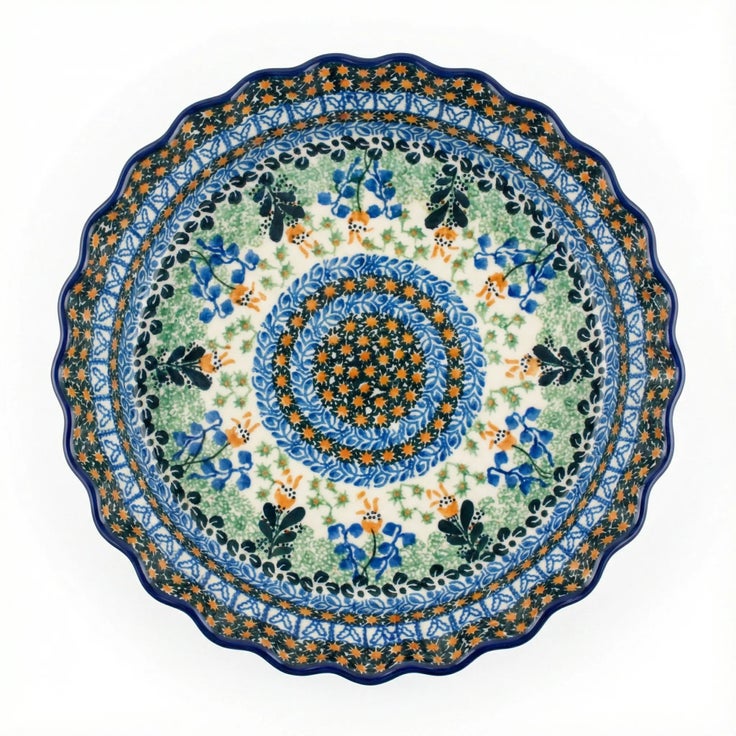Detail image of Ceramika Artystyczna Lily of the Valley Pie Plate — Polish Pottery
