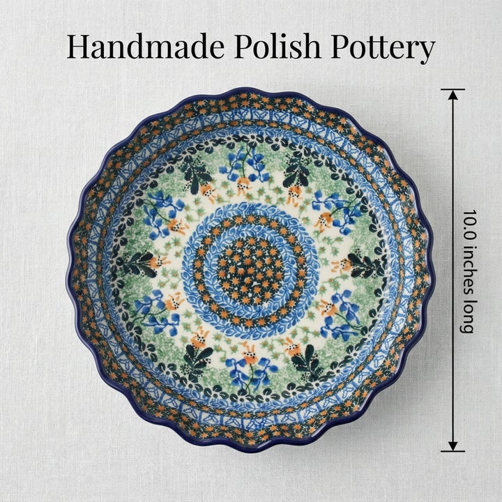 Ceramika Artystyczna Lily of the Valley Pie Plate — Polish Pottery