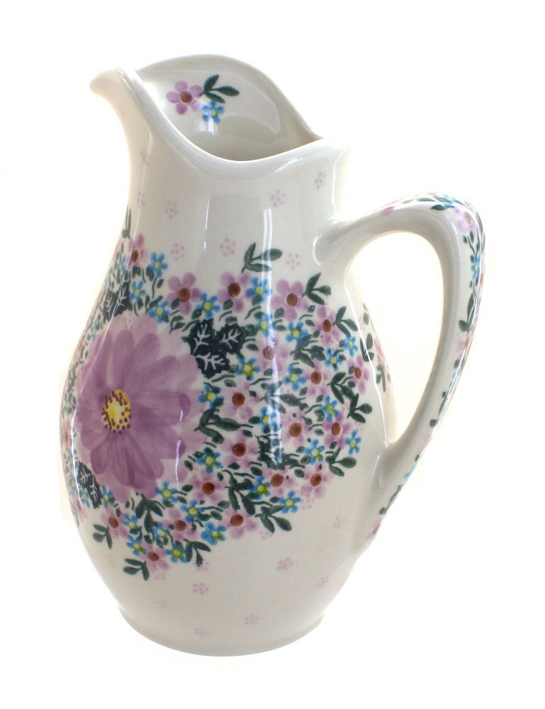 Vena Lilac Garden Pitcher — Polish Pottery