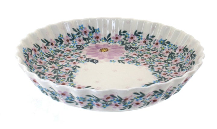 Vena Lilac Garden Pie Plate — Polish Pottery