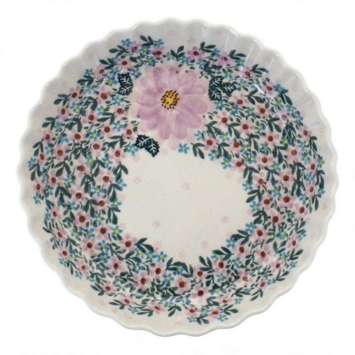 Vena Lilac Garden Pie Plate — Polish Pottery