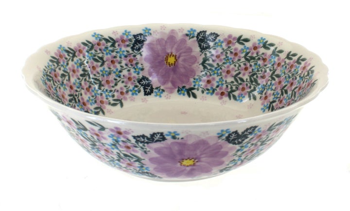 Vena Lilac Garden Large Serving Piece — Polish Pottery