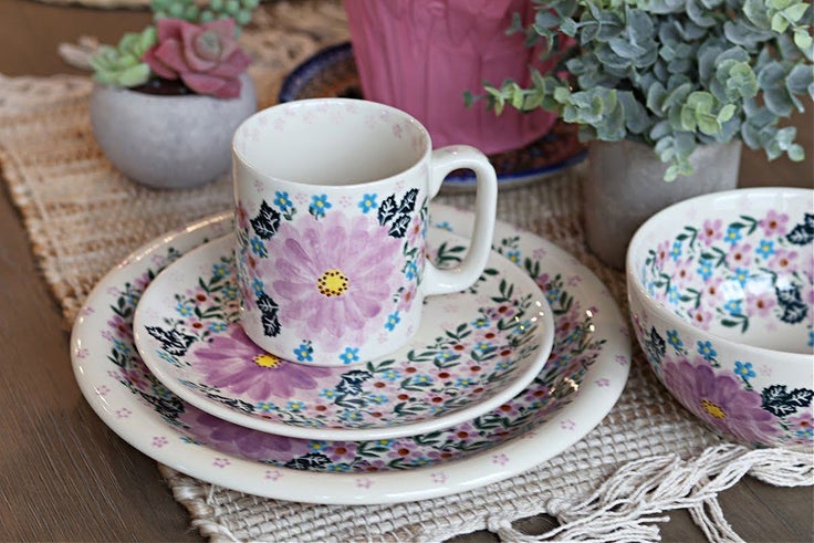 Detail image of Vena Lilac Garden Dining Plates & Bowls — Polish Pottery