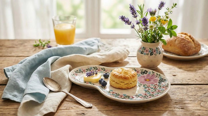 Vena Lilac Garden Dining Plates & Bowls — Polish Pottery