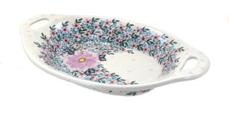 Vena Lilac Garden Medium Serving Piece — Polish Pottery