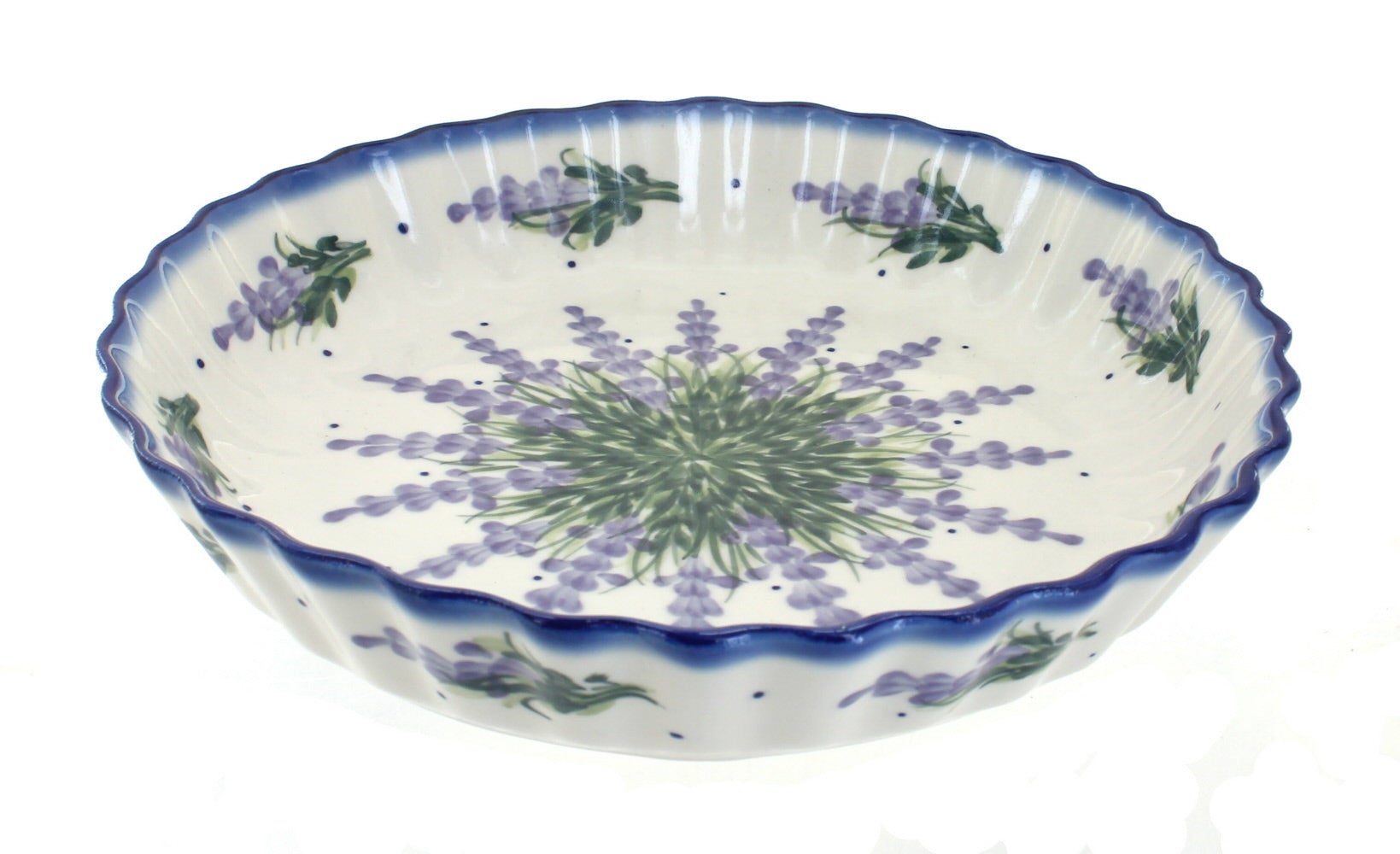 WR Unikat Lavender Fields Pie Plate — Polish Pottery