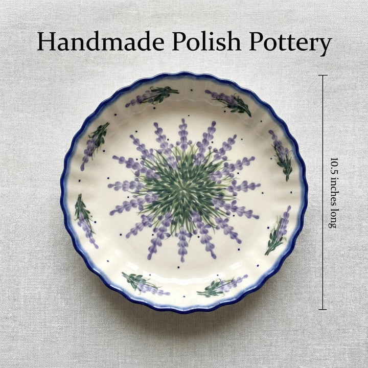 WR Unikat Lavender Fields Pie Plate — Polish Pottery