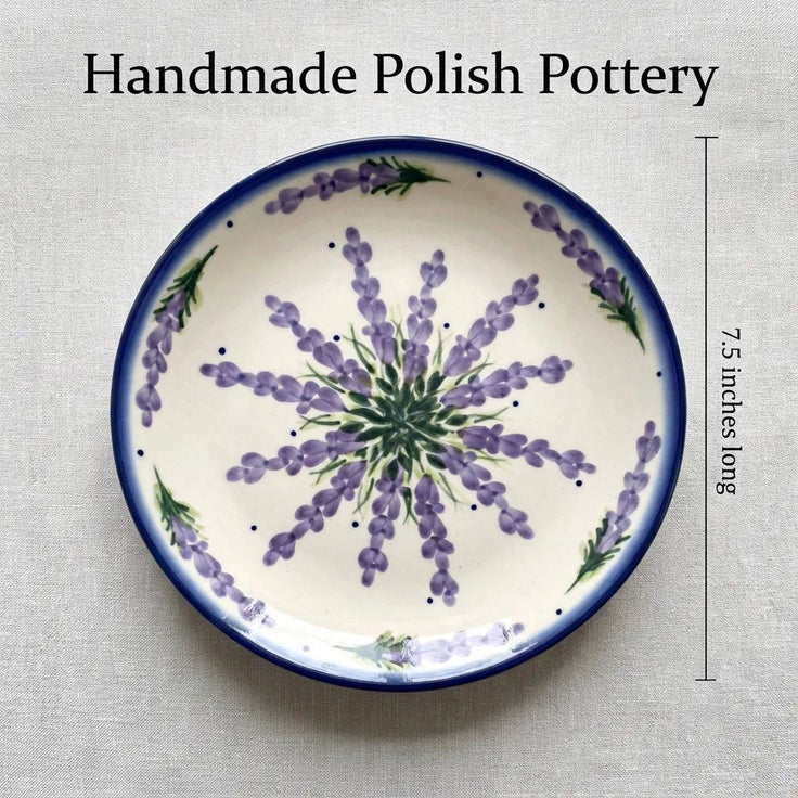 Detail image of WR Unikat Lavender Fields Dining Plates & Bowls — Polish Pottery