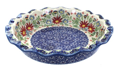 Manufaktura Jungle Bouquet Pie Plate — Polish Pottery