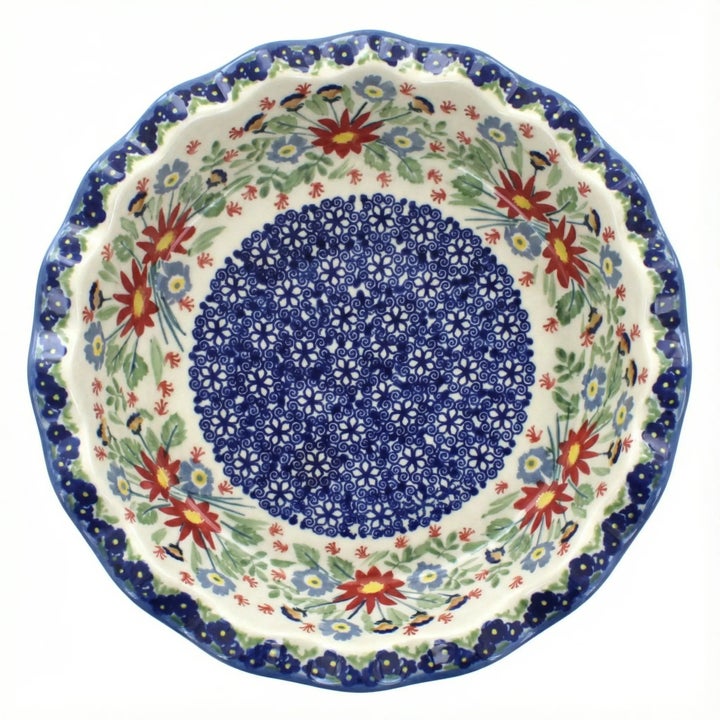 Manufaktura Jungle Bouquet Pie Plate — Polish Pottery