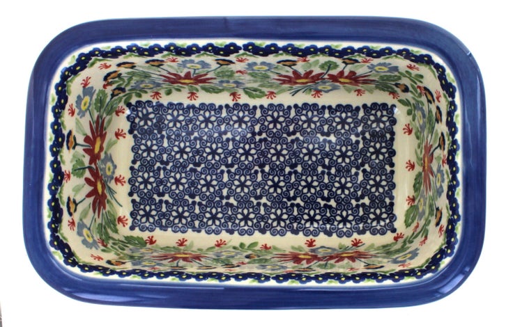 Detail image of Manufaktura Jungle Bouquet Loaf Baker — Polish Pottery