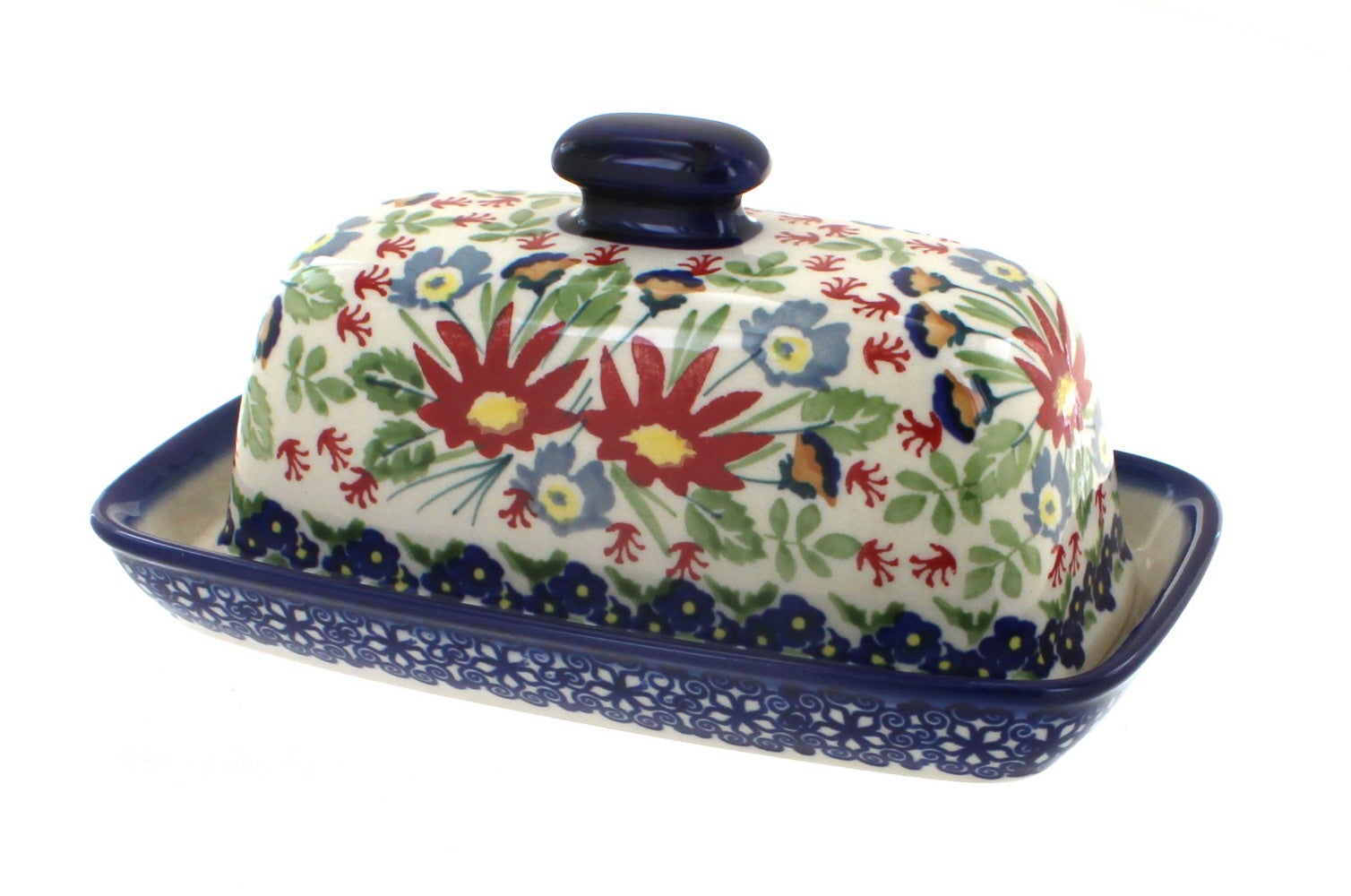 Manufaktura Jungle Bouquet Butter Dish — Polish Pottery