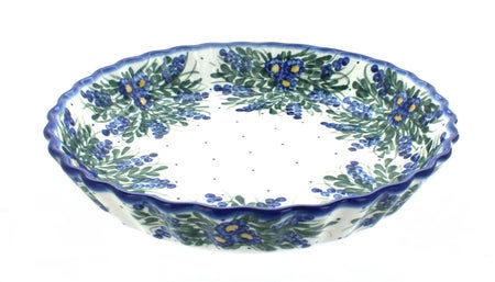 WR Unikat Hyacinth Pie Plate — Polish Pottery