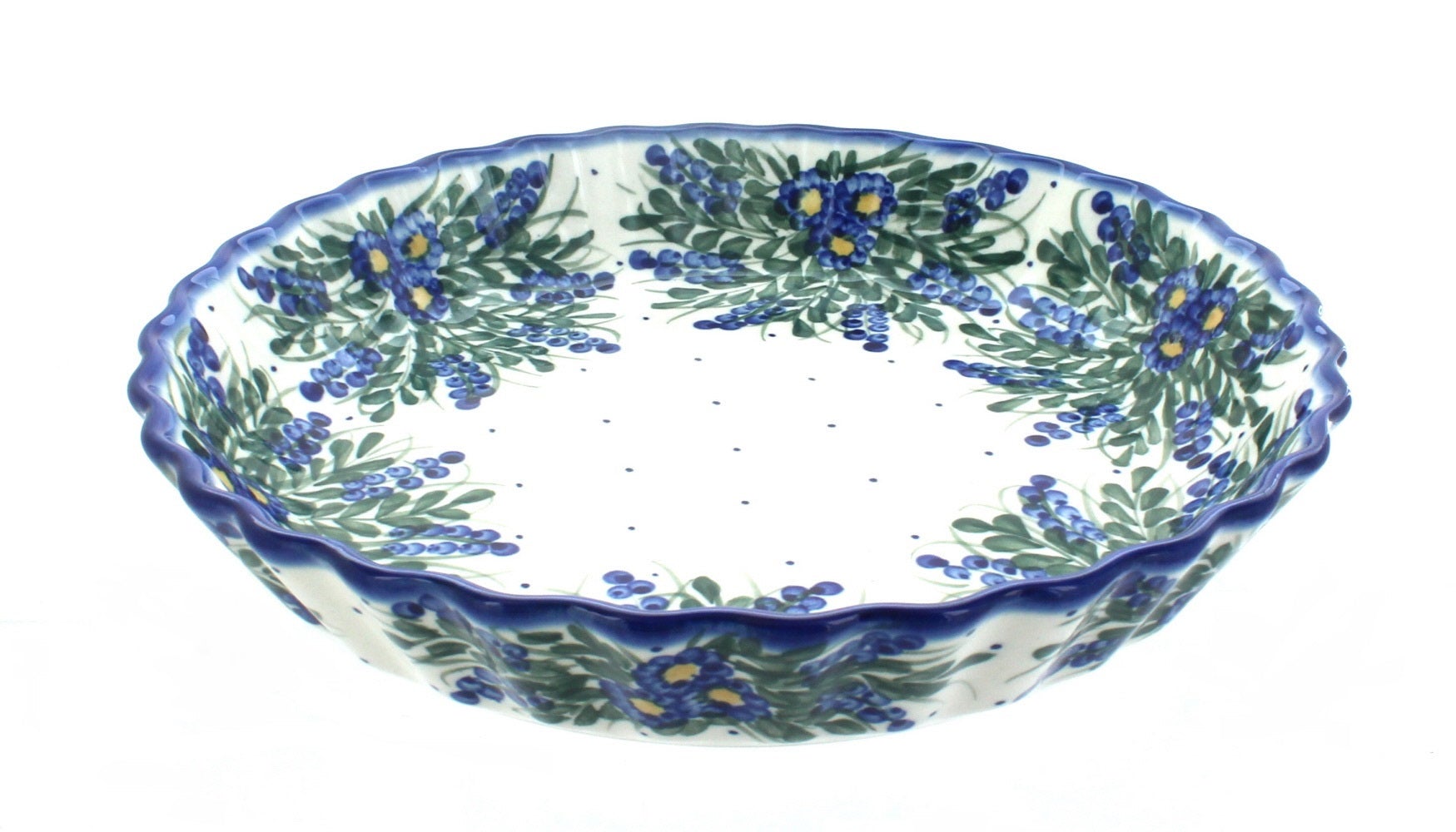 WR Unikat Hyacinth Pie Plate — Polish Pottery