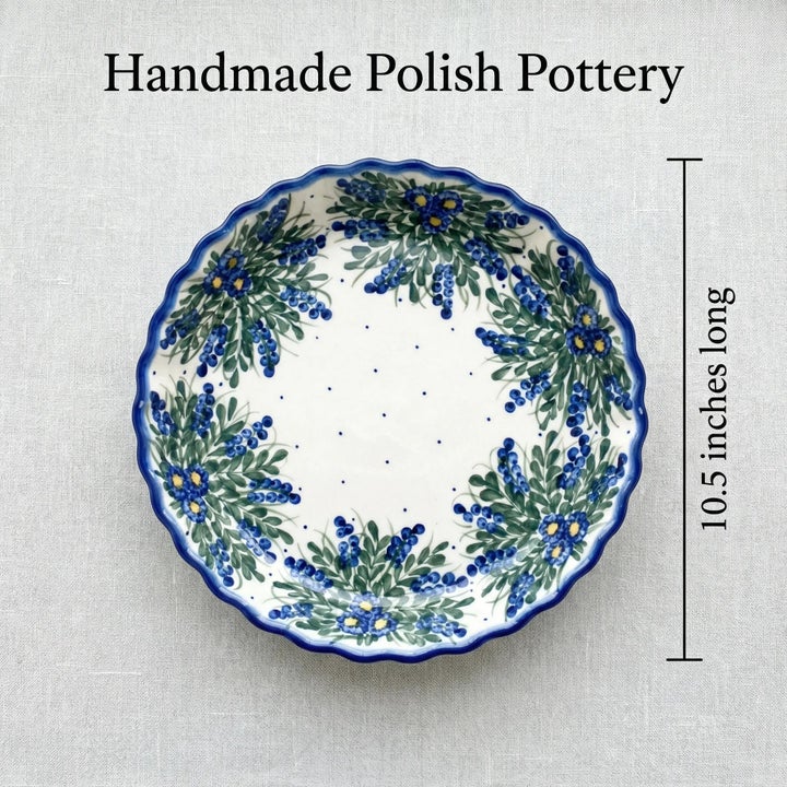 WR Unikat Hyacinth Pie Plate — Polish Pottery