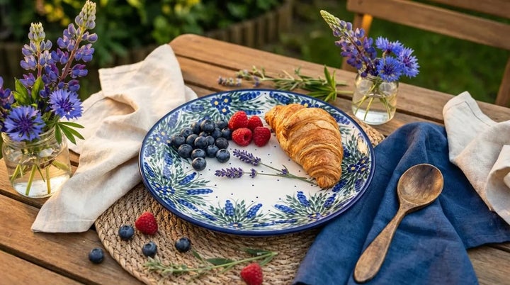 WR Unikat Hyacinth Dining Plates & Bowls — Polish Pottery