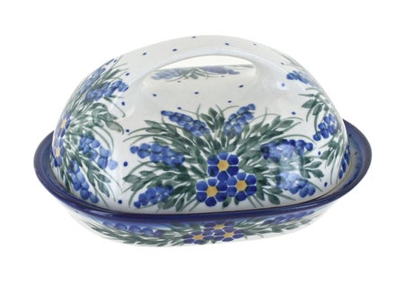 WR Unikat Hyacinth Butter Dish — Polish Pottery