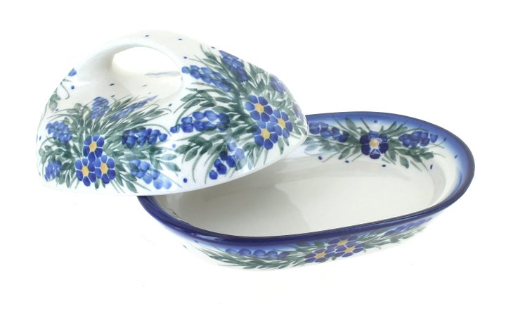 WR Unikat Hyacinth Butter Dish — Polish Pottery