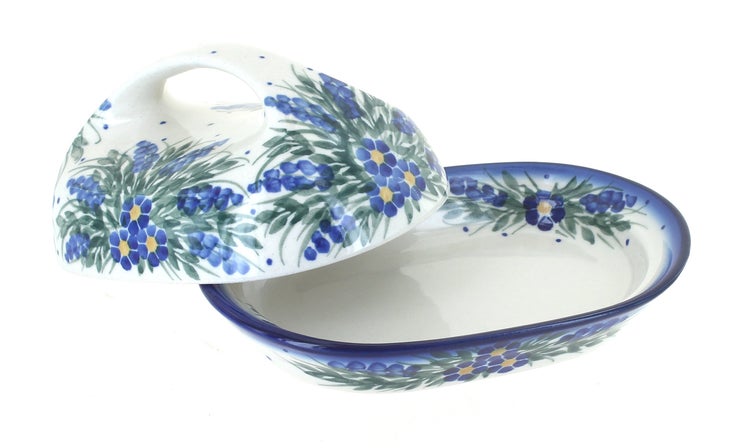Detail image of WR Unikat Hyacinth Butter Dish — Polish Pottery