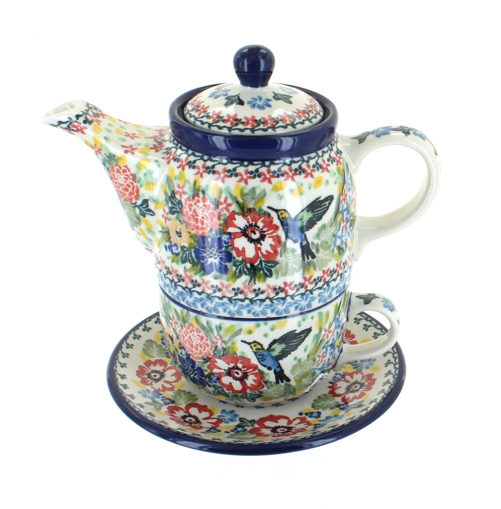 Ceramika Artystyczna Hummingbird Teapot — Polish Pottery