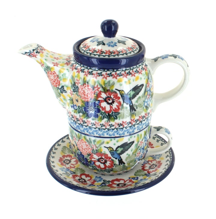 Ceramika Artystyczna Hummingbird Teapot — Polish Pottery