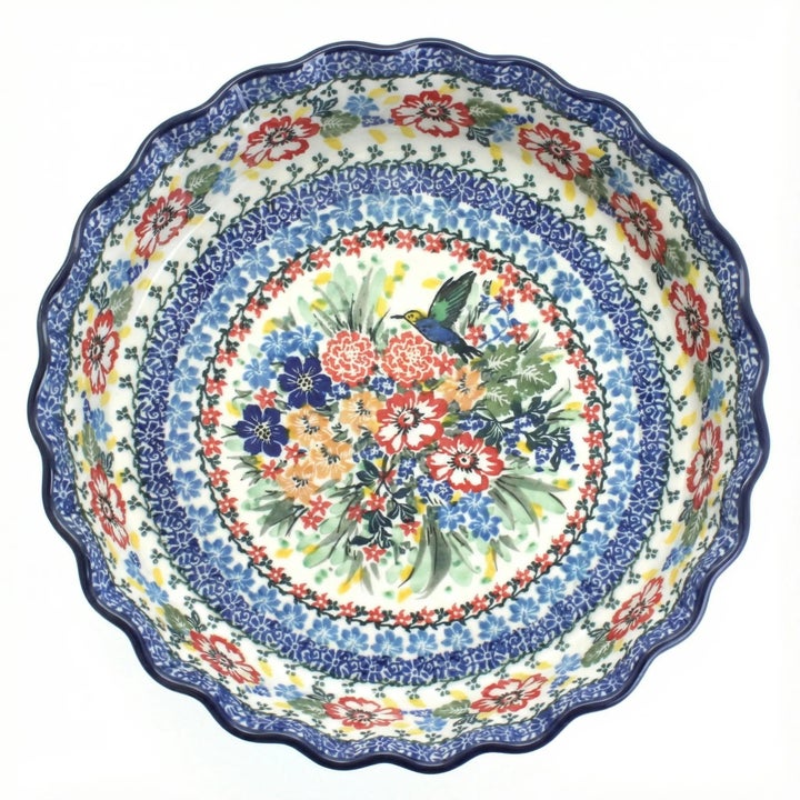 Ceramika Artystyczna Hummingbird Pie Plate — Polish Pottery