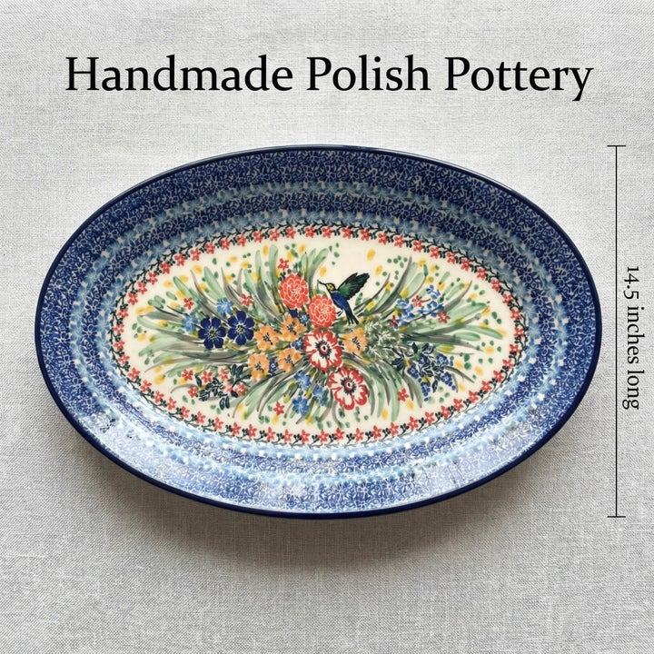 Ceramika Artystyczna Hummingbird Large Serving Piece — Polish Pottery
