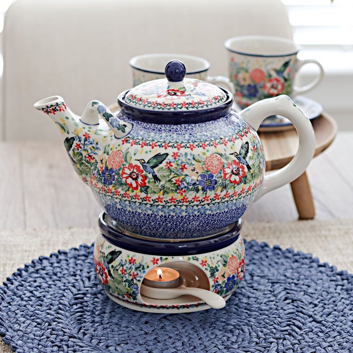 Ceramika Artystyczna Hummingbird Teapot — Polish Pottery
