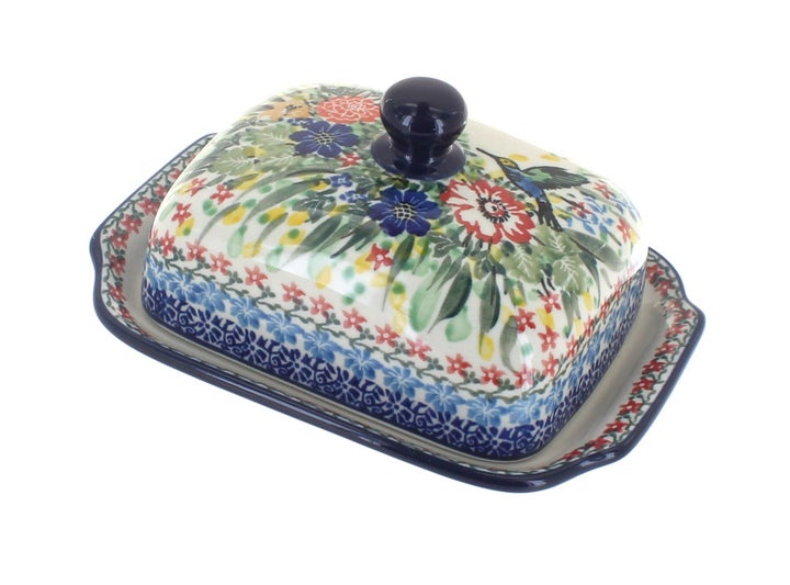Ceramika Artystyczna Hummingbird Butter Dish — Polish Pottery