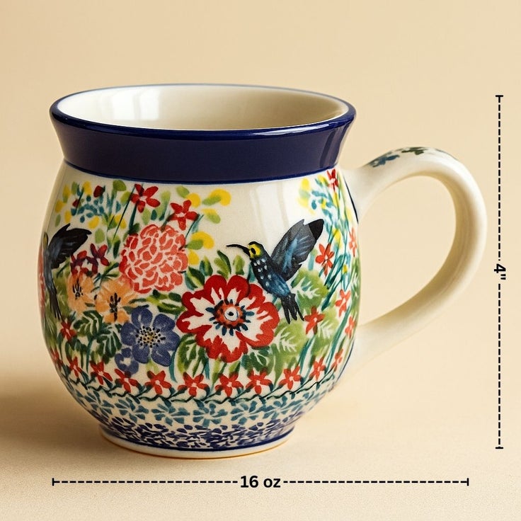 Detail image of Ceramika Artystyczna Hummingbird Mug — Polish Pottery