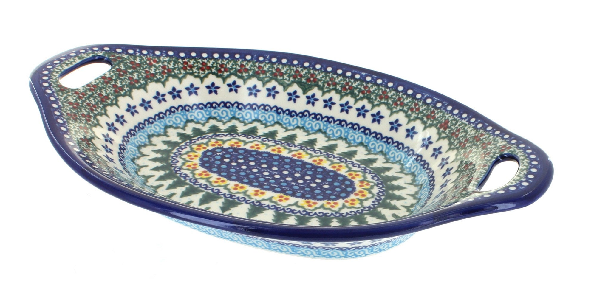Vena Holiday Pine Medium Serving Piece — Polish Pottery