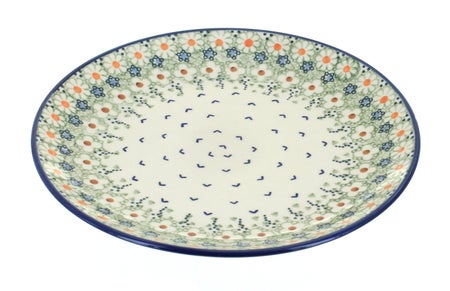 Manufaktura Green Daisy Dining Plates & Bowls — Polish Pottery