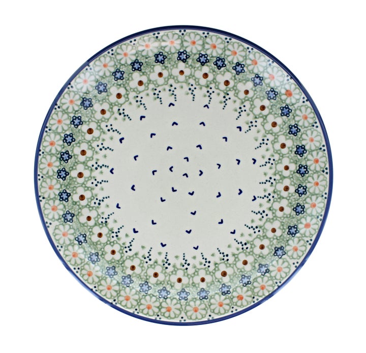 Manufaktura Green Daisy Dining Plates & Bowls — Polish Pottery