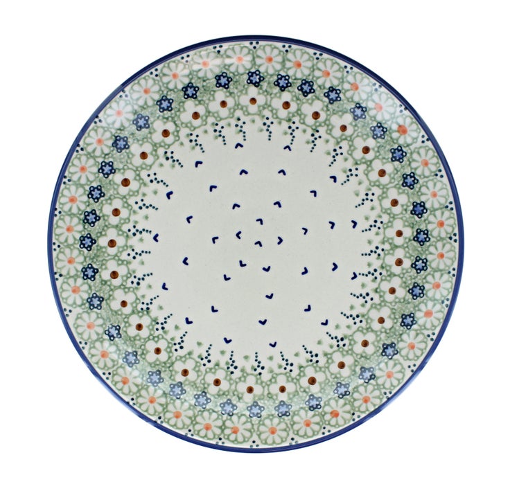 Detail image of Manufaktura Green Daisy Dining Plates & Bowls — Polish Pottery