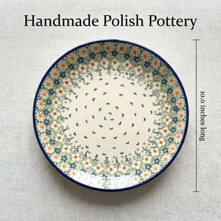 Manufaktura Green Daisy Dining Plates & Bowls — Polish Pottery