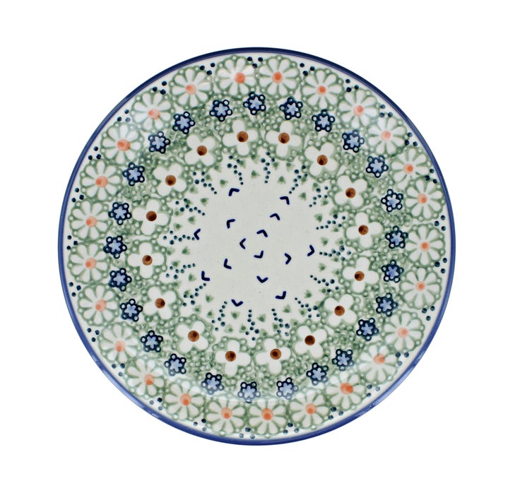 Detail image of Manufaktura Green Daisy Dining Plates & Bowls — Polish Pottery