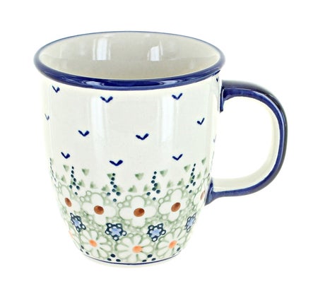 Manufaktura Green Daisy Mug — Polish Pottery