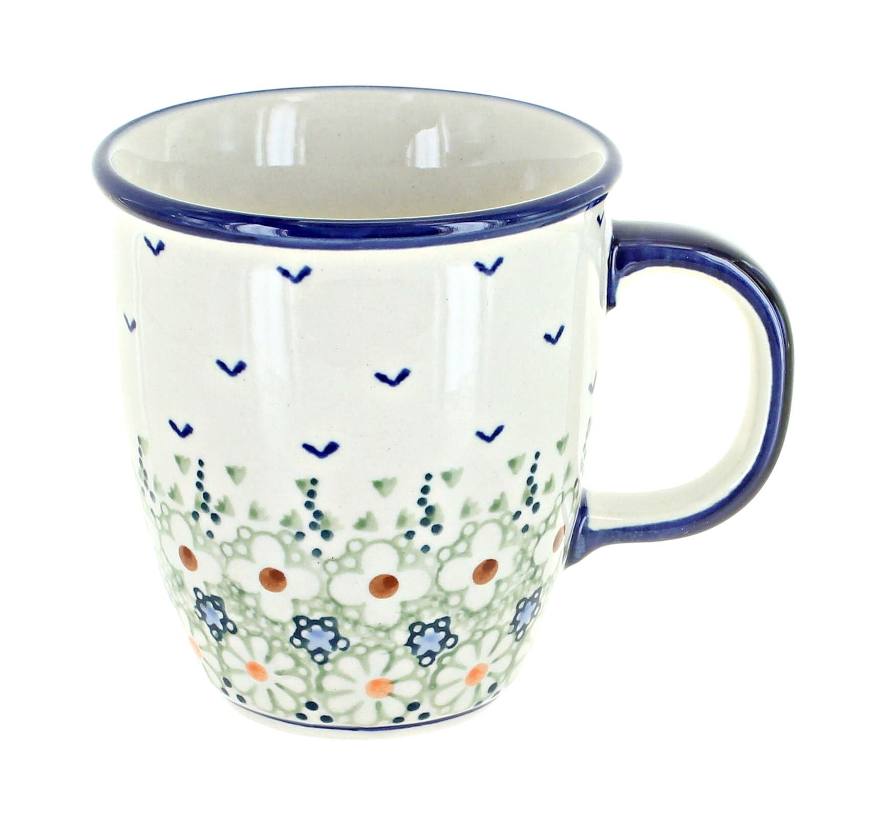 Manufaktura Green Daisy Mug — Polish Pottery