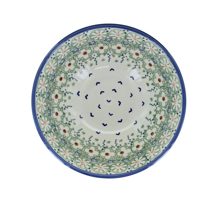 Detail image of Manufaktura Green Daisy Dining Plates & Bowls — Polish Pottery