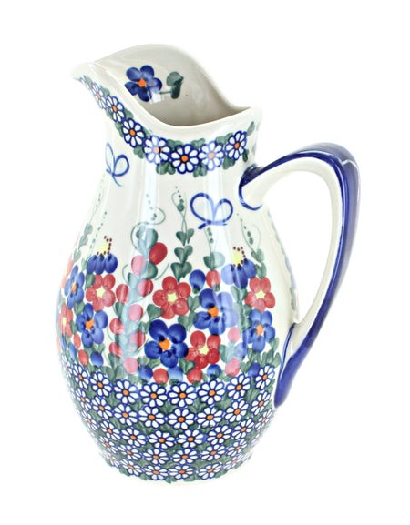 Vena Garden Butterfly Pitcher — Polish Pottery